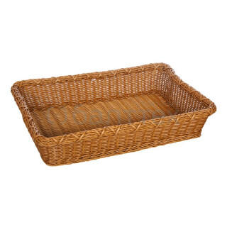 кт308 Корзинка пластиковая 600х400х90 мм прямоугольная коричневая